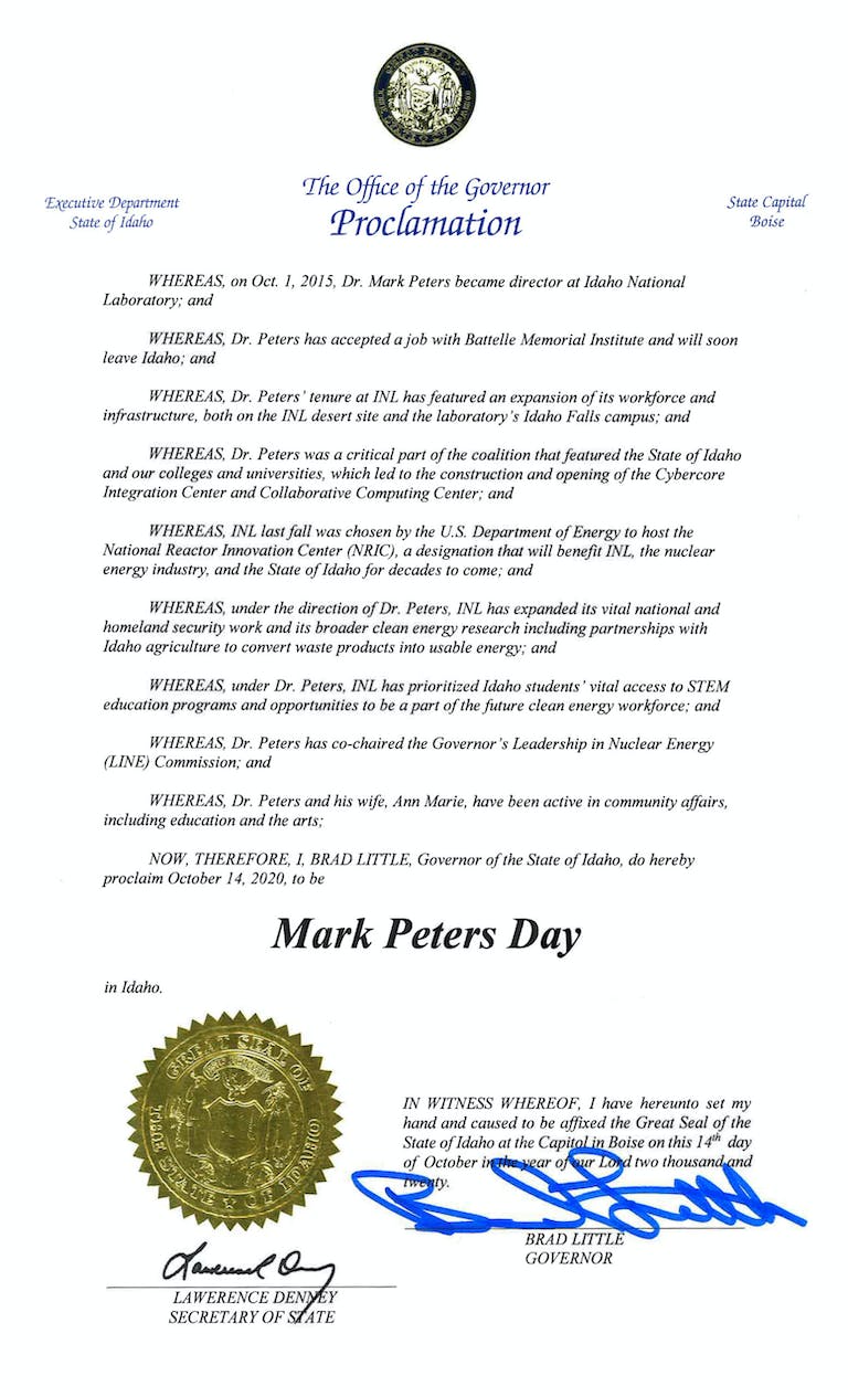 Mark Peters Day Proclamation scaled