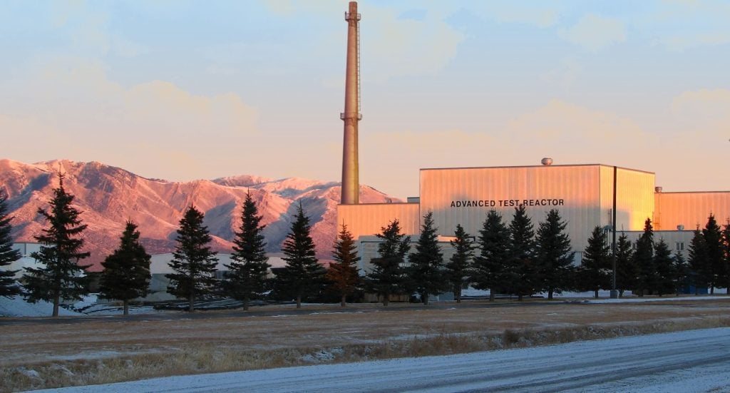 sunrise at the Advanced Test Reactor facility