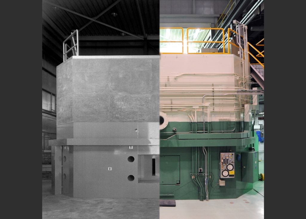 before and after of TREAT reactor unit