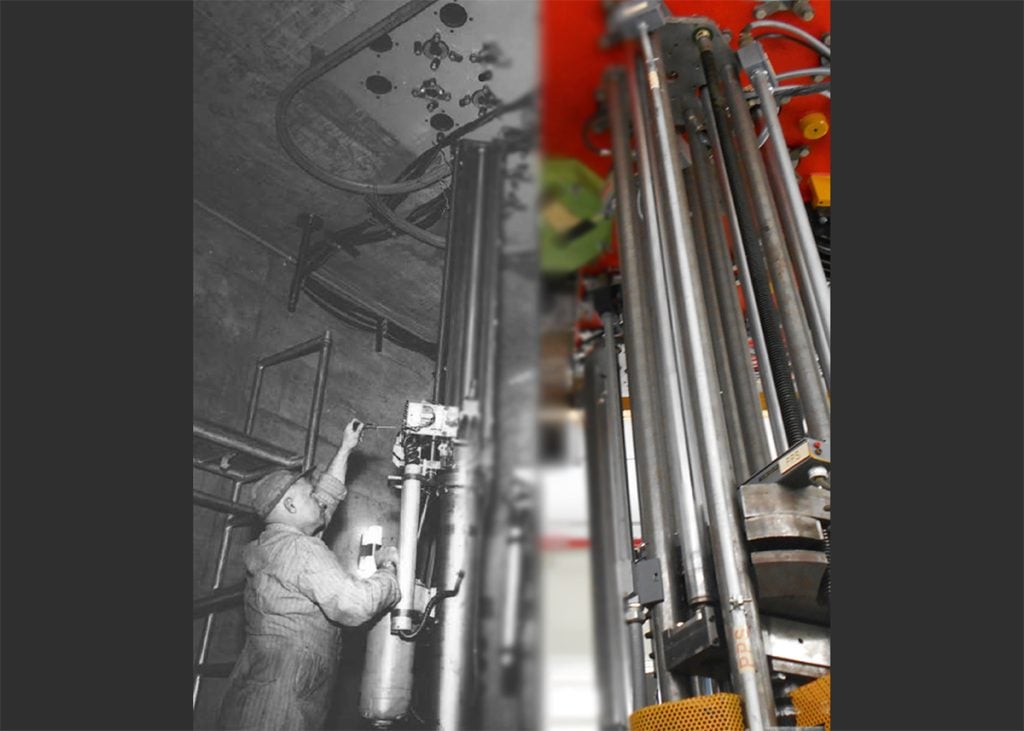 before and after photo of TREAT fuel rods
