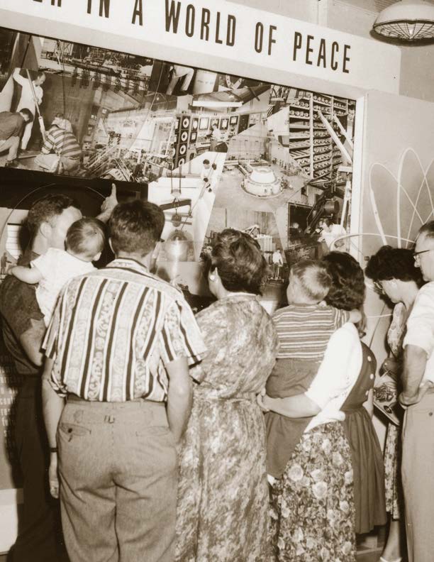 Nuclear energy exhibit attracts Idaho Falls visitors in 1969.