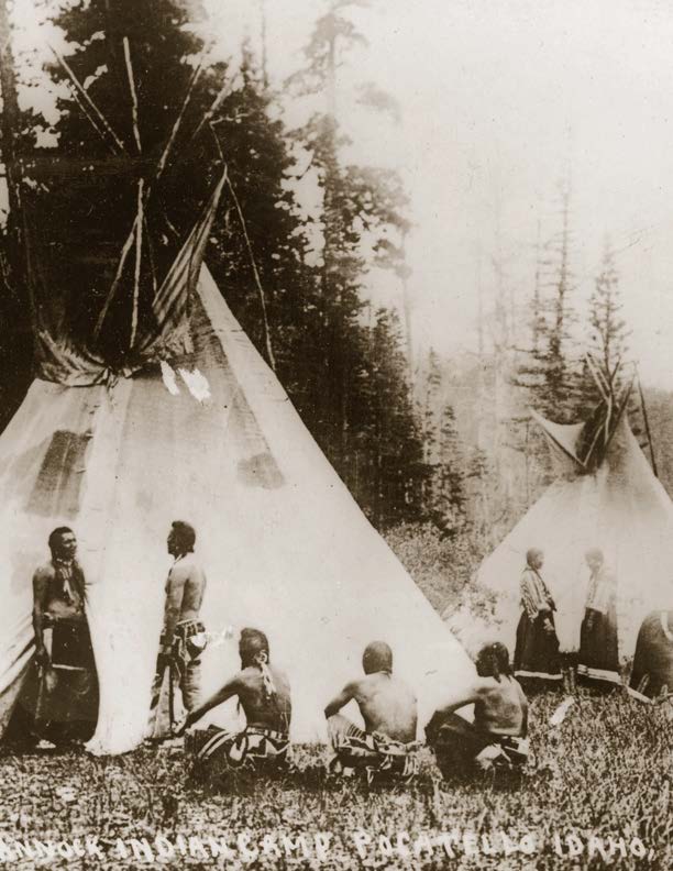 Shoshone and Bannock encampment near Pocatello, Idaho