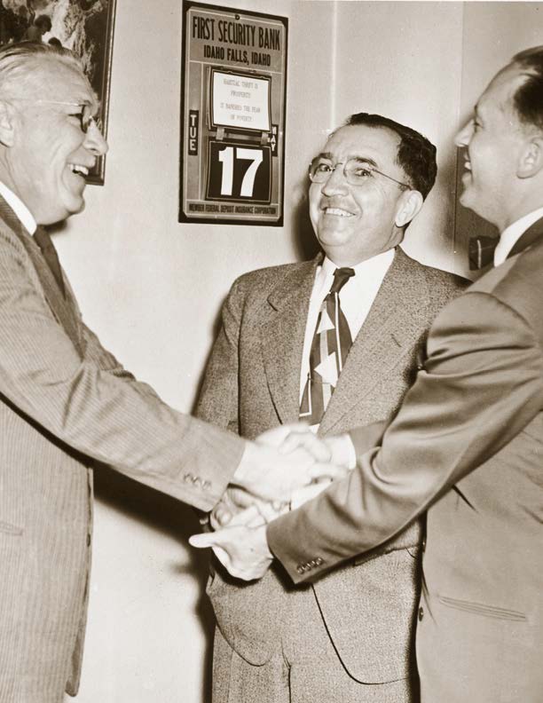 E.F. McDermott, Mayor Tom Sutton and Bill Holden