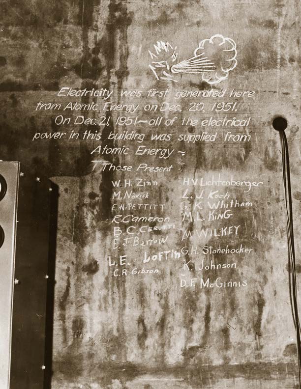 1951, EBR-I male personnel chalked their names on the wall