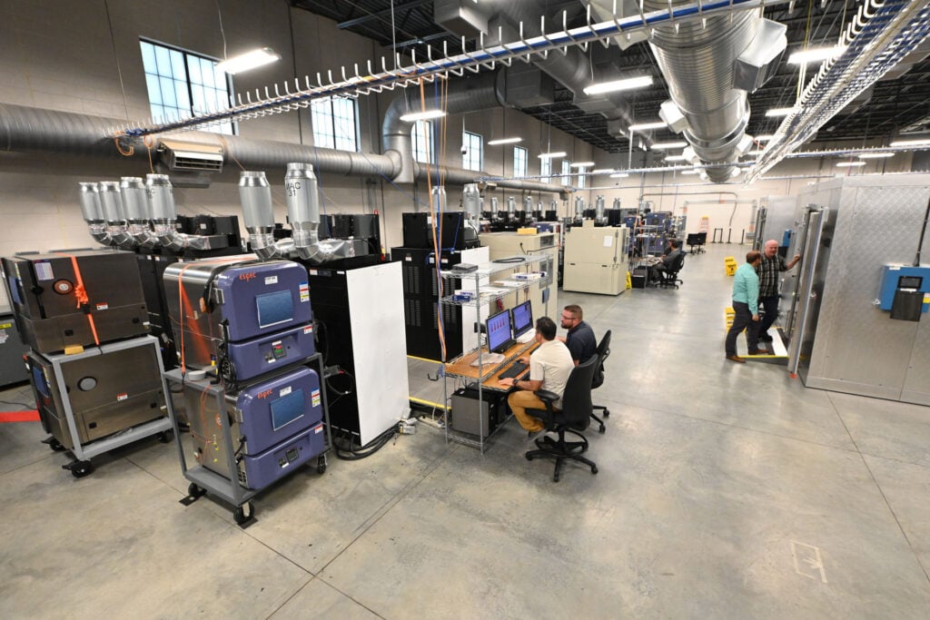 wide angle of Battery Test Center interior
