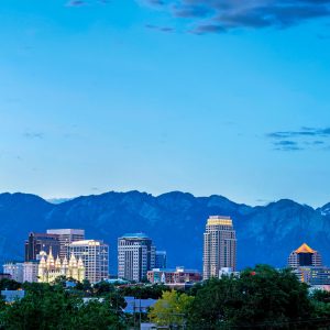 Salt Lake City night time skyline