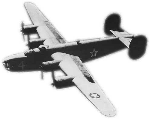 Example of a B-24J Liberator, the type of heavy bomber that trained over the Arco High Altitude and Twin Butte Bombing Ranges.