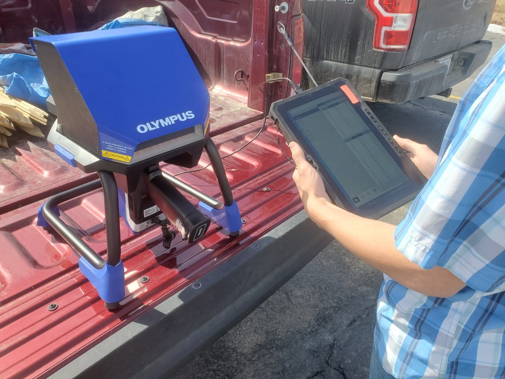 In-field analysis of archaeological materials from a truck bed