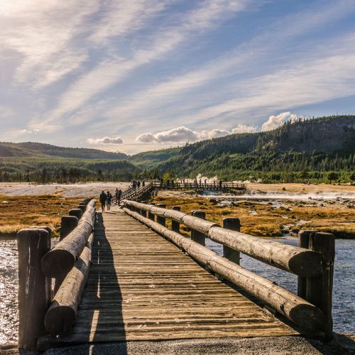 bridge over water in mountains